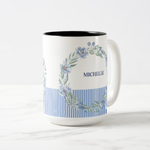 Personlig blomsterkransmugg Två-Tonad mugg