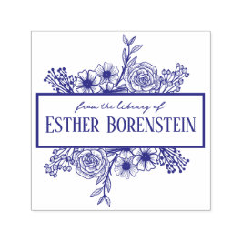 Personlig blomstermönstrad namnbokstämpel självfärgande stämpel