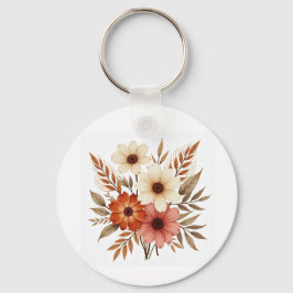 Personlig blomsternyckelring nyckelring