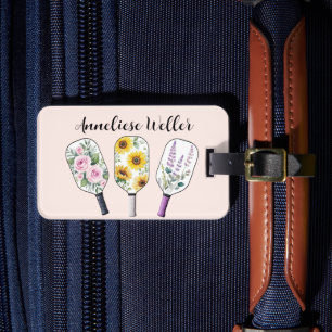 Personlig blomsterpickleball  bagagebricka