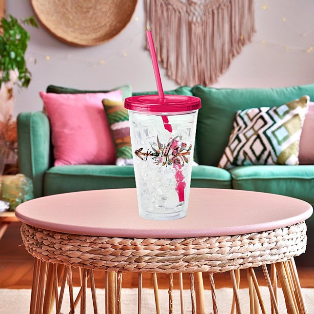 Personlig blomsterpil   take away mugg (Skapare uppladdad)