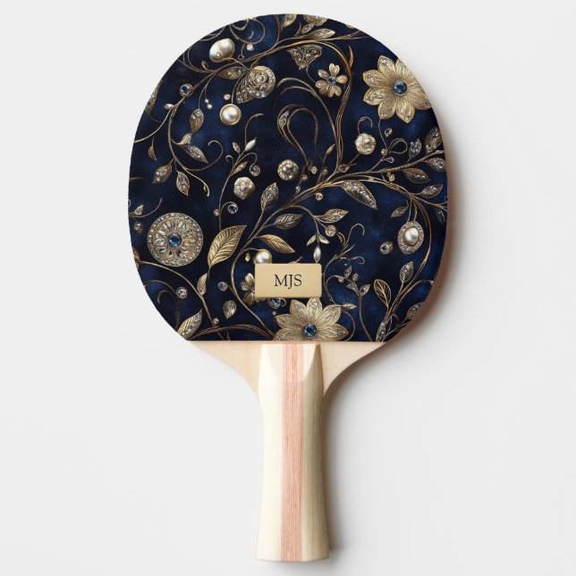 Personlig blomsterpingisracket pingisracket (Framsidan)