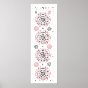Personlig Blomtillväxtdiagram Flicka Nursery Poster