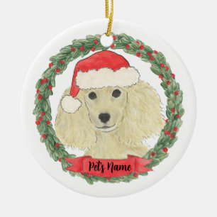 Personlig Blonde Golden Pudel Julgransprydnad Keramik