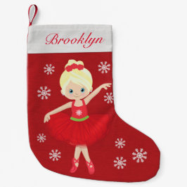 Personlig Blonde jul Ballerina Liten Julstrumpa