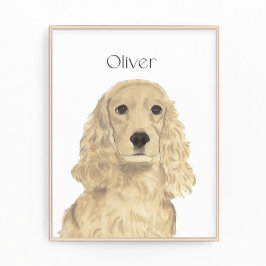 Personlig Blonde Tan Golden Cocker Spain Art Fototryck