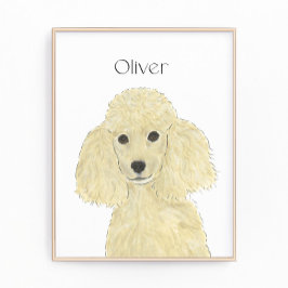 Personlig Blonde Tan Golden Pudel Art Fototryck