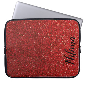 Personlig Blood Red Faux Glitter Sleeve Namn