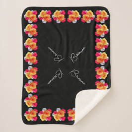 Personlig Blooming Ro Motif Sherpa Blanket
