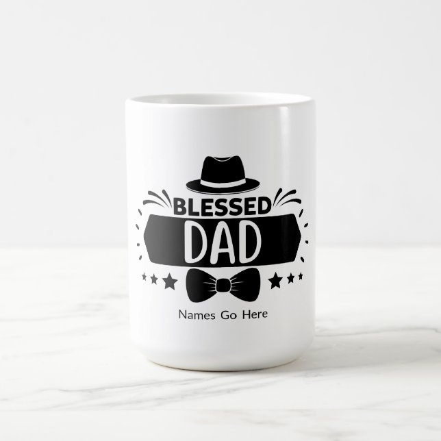 Personlig Blsed Pappa 15 Oz Mugg (Center)