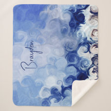 Personlig Blue Abstrakt Circles Sherpa Blanket