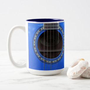 Personlig Blue Acoustic Guitar Mugg