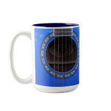 Personlig Blue Acoustic Guitar Mugg