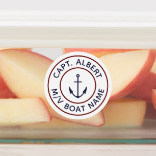 Personlig Blue Anchor Logotyp Round Labels Klistermärke