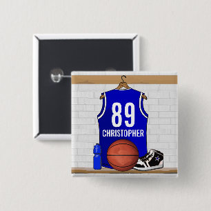 Personlig Blue and White Basketball Jersey Knapp