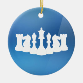 Personlig Blue and White Chess Ornament