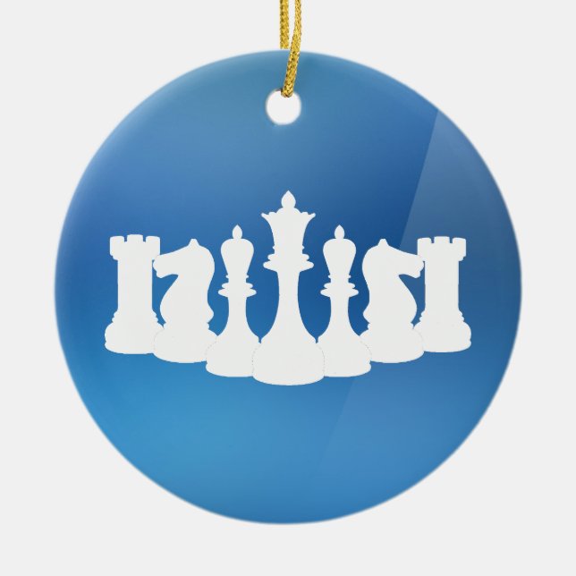 Personlig Blue and White Chess Ornament (Framsidan)