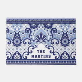Personlig Blue and White Mexican Talavera Tile