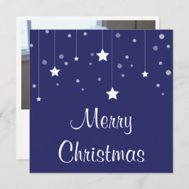 Personlig Blue and White Photo jul Card Kort