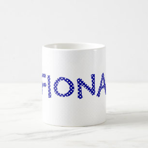 Personlig Blue and White Polka Dot Mugg