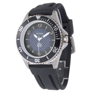 Personlig Blue Automotive Carbon Fiber Stil Armbandsur