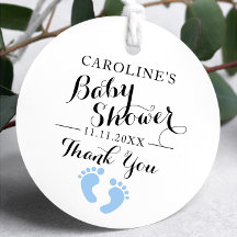 Personlig Blue Baby Feet BOY Baby Shower