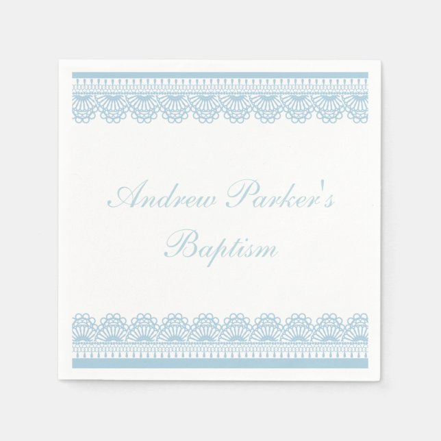 Personlig Blue Baptism/Babykläder Napkins Pappersservett (Framsidan)