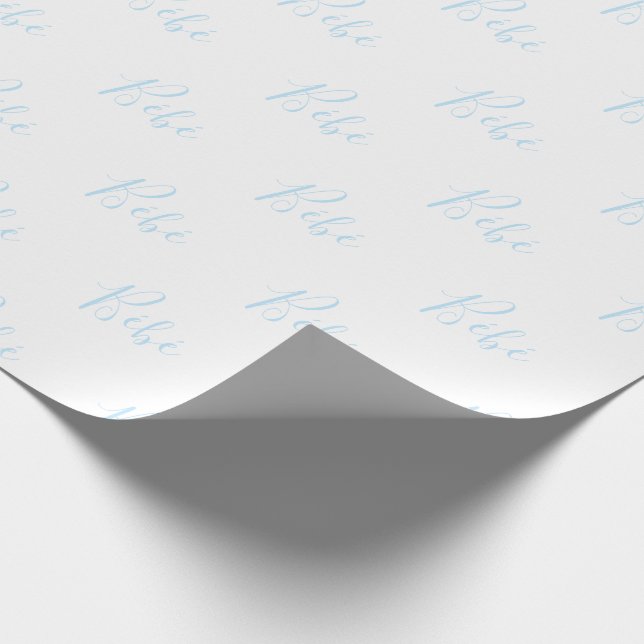 Personlig Blue Bebe Boy Elegant Baby Wrapping Presentpapper (Hörn)