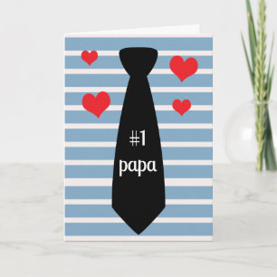 Personlig Blue Black Tie #1 Pappa Fars dag Kort