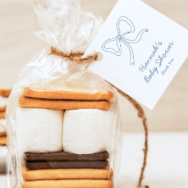 Personlig Blue Bow Coquette Ribbon Baby Shower Gåvor Etiketter