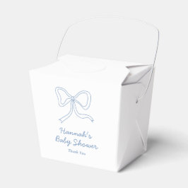 Personlig Blue Bow Coquette Ribbon Baby Shower Presentaskar