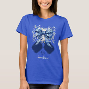 Personlig Blue Bow Pickleball Paddle T Shirt