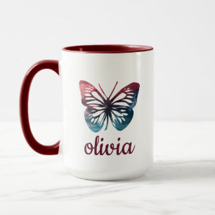 Personlig Blue Butterfly Coffee Mugg