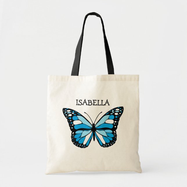 Personlig Blue Butterfly Tygkasse (Framsidan)