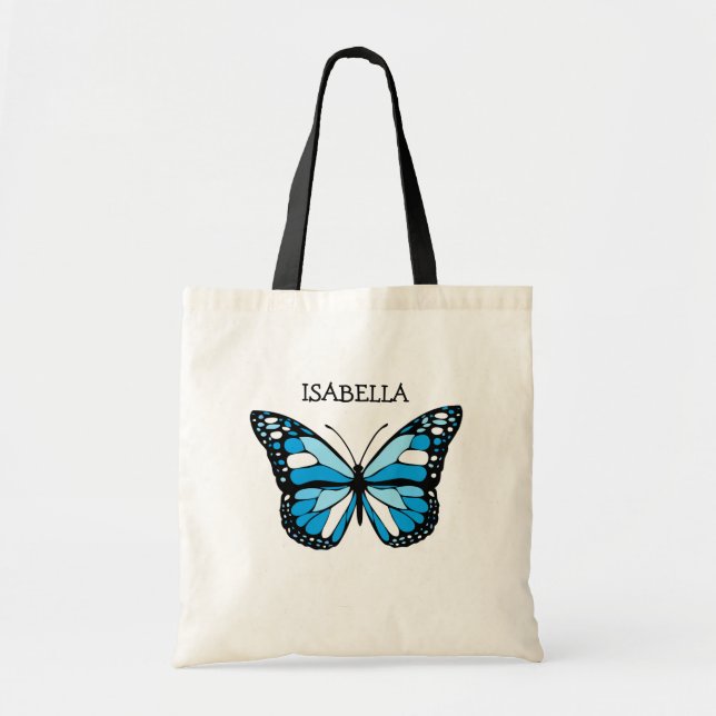 Personlig Blue Butterfly Tygkasse (Framsidan)
