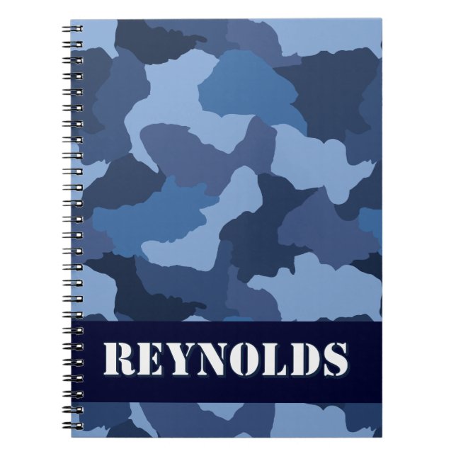 Personlig Blue Camo Journal Anteckningsbok (Framsidan)