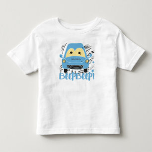 Personlig Blue Car Beep Beep Småbarn T-Shirt