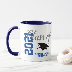 Personlig Blue Class of 2021 Gifts School Mugg