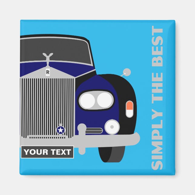 Personlig blue Classic British Limousine Car Magnet (Framsidan)