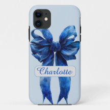 Personlig Blue Coquette Bow iphone case