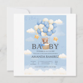 Personlig Blue & Cream Elephant Baby Shower Tack Kort