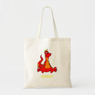 Personlig Blue Cute Dragon Tote Bag Tygkasse