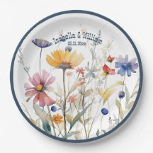 Personlig Blue Denim Fall Wildblommor Bröllop