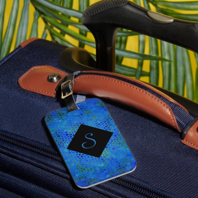 Personlig Blue Dinosaur Gömmer Bagagebricka (Framsida Insitu 1)