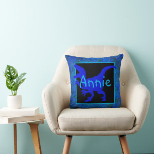 Personlig Blue Dinosaur Gömmer Kudde