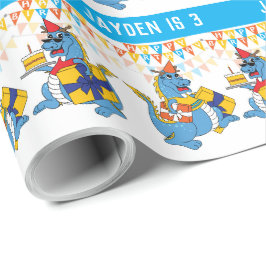 Personlig Blue Dragon Birthday Wrapping Papper Presentpapper