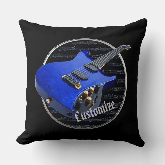 Personlig Blue Electric Guitar Kudde (Framsida)