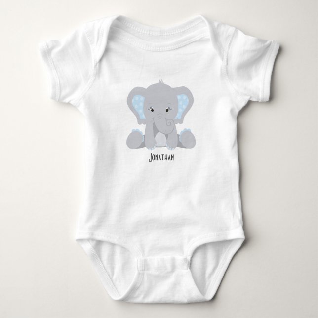 Personlig Blue Elephant T Shirt (Framsida)