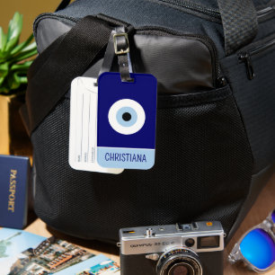 Personlig Blue Evil Öga Protection Symbol Bagagebricka