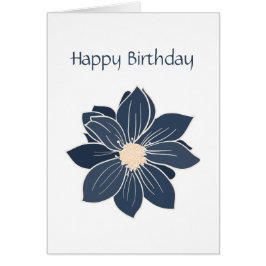 Personlig Blue Flower Dahlia Birthday Card Hälsningskort